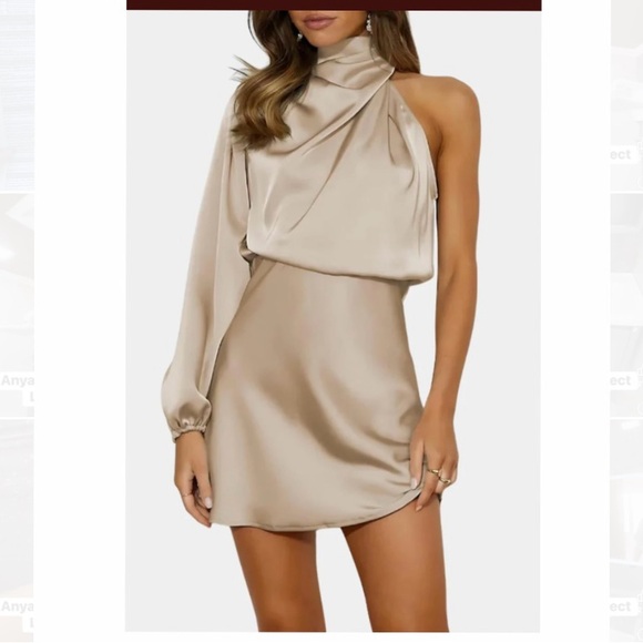 The Unbranded Brand Dresses & Skirts - New Women Small Satin ONE SHOULDER COCKTAIL MINI DRESS